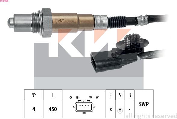 KW 498 095 - Oxygen, Lambda Sensor car-mod.net