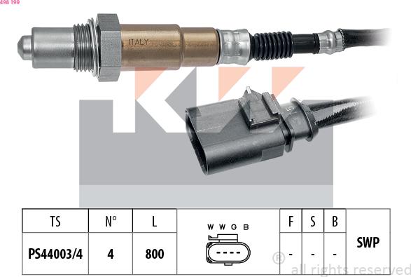 KW 498 199 - Oxygen, Lambda Sensor car-mod.net