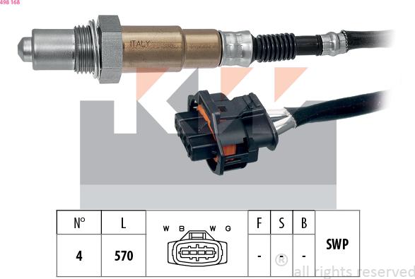 KW 498 168 - Oxygen, Lambda Sensor car-mod.net