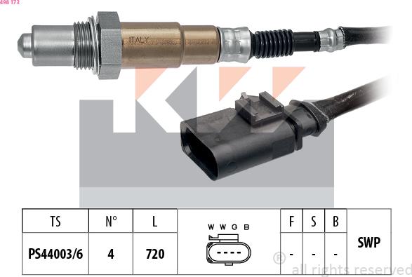KW 498 173 - Oxygen, Lambda Sensor car-mod.net