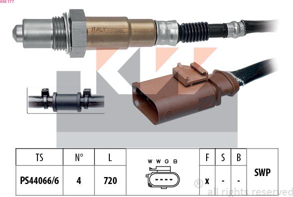 KW 498 177 - Oxygen, Lambda Sensor car-mod.net