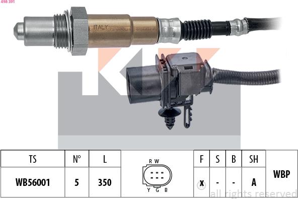 KW 498 391 - Oxygen, Lambda Sensor car-mod.net