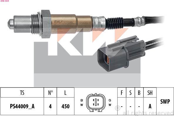 KW 498 359 - Oxygen, Lambda Sensor car-mod.net