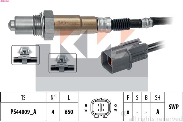 KW 498 369 - Oxygen, Lambda Sensor car-mod.net