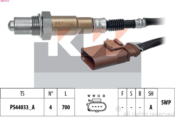 KW 498 313 - Oxygen, Lambda Sensor car-mod.net
