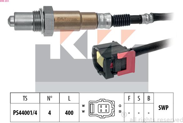 KW 498 233 - Oxygen, Lambda Sensor car-mod.net