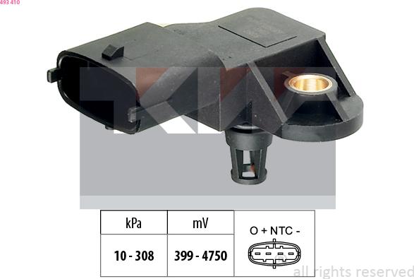 KW 493 410 - Sensor, boost pressure car-mod.net