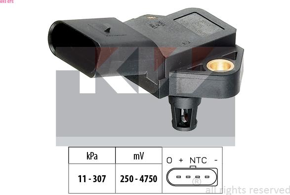 KW 493 075 - Air Pressure Sensor, height adaptation car-mod.net