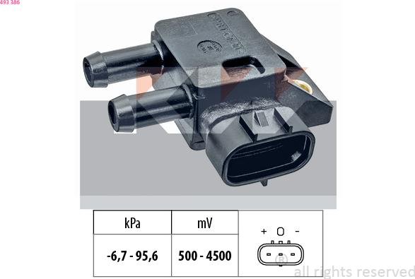 KW 493 386 - Exhaust pressure Sensor car-mod.net