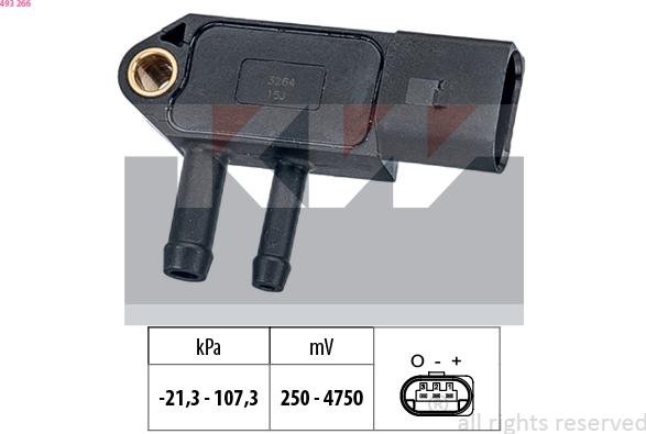KW 493 266 - Exhaust pressure Sensor car-mod.net