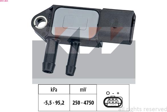 KW 493 263 - Pressure Sensor, brake booster car-mod.net