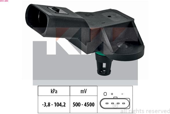 KW 493 280 - Pressure Sensor, brake booster car-mod.net