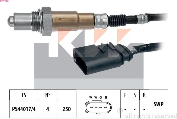 KW 497 920 - Oxygen, Lambda Sensor car-mod.net
