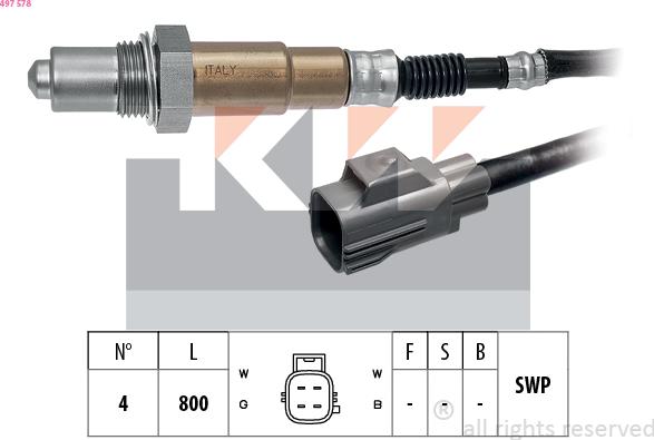 KW 497 578 - Oxygen, Lambda Sensor car-mod.net