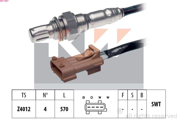 KW 497 067 - Oxygen, Lambda Sensor car-mod.net