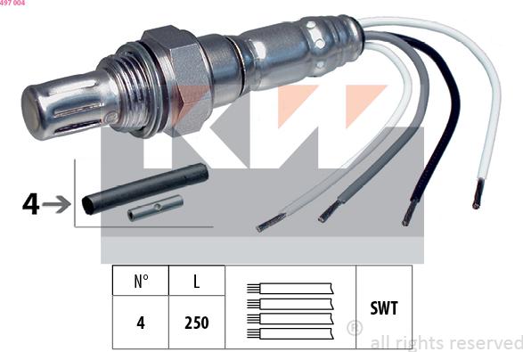 KW 497 004 - Oxygen, Lambda Sensor car-mod.net