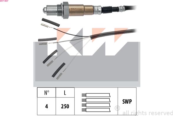 KW 497 007 - Oxygen, Lambda Sensor car-mod.net
