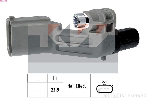 KW 453 598 - Crankshaft position sensor, RPM car-mod.net