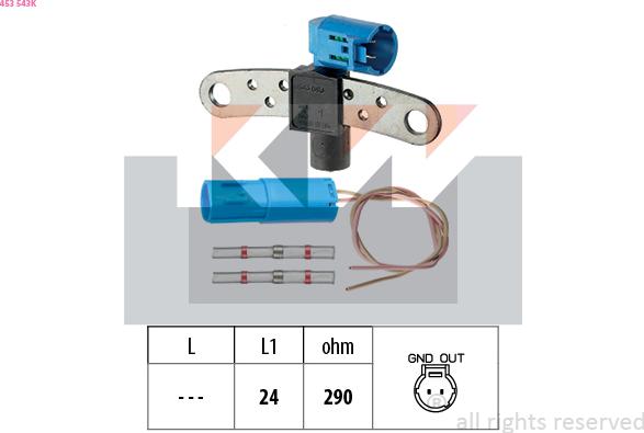 KW 453 543K - Crankshaft position sensor, RPM car-mod.net