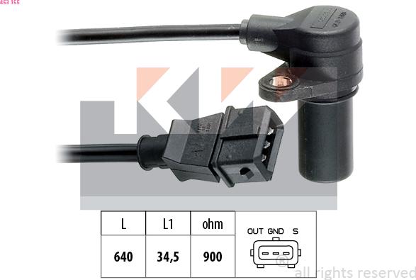 KW 453 155 - Crankshaft position sensor, RPM car-mod.net