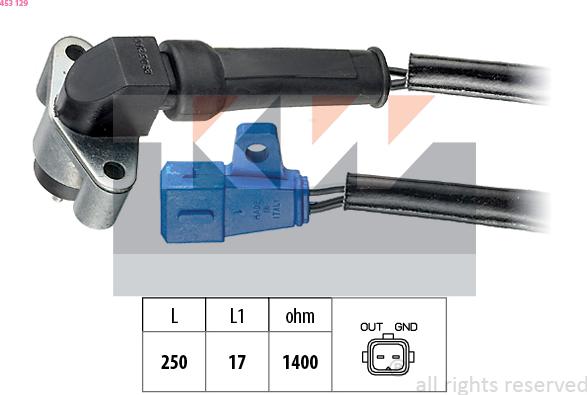 KW 453 129 - Crankshaft position sensor, RPM car-mod.net