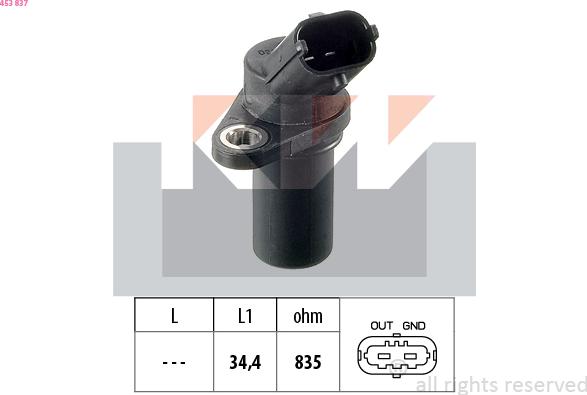 KW 453 837 - Crankshaft position sensor, RPM car-mod.net