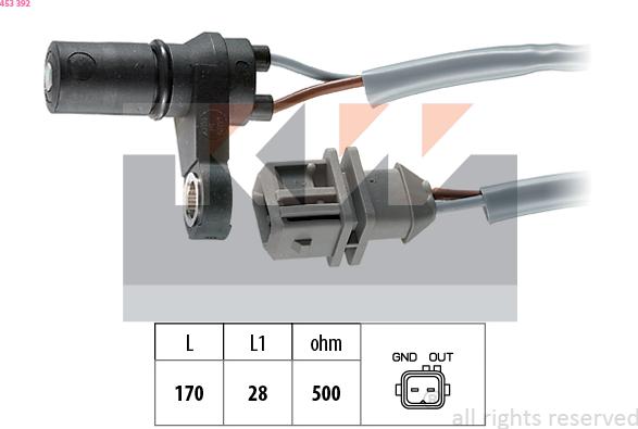 KW 453 392 - RPM Sensor of AT, automatic transmission car-mod.net