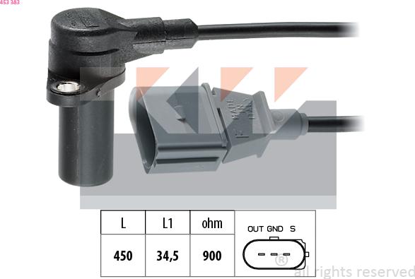 KW 453 383 - Crankshaft position sensor, RPM car-mod.net