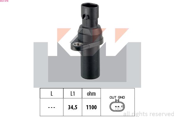KW 453 378 - Crankshaft position sensor, RPM car-mod.net