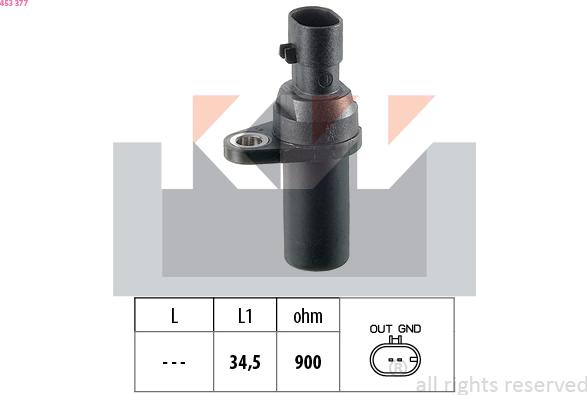KW 453 377 - Crankshaft position sensor, RPM car-mod.net