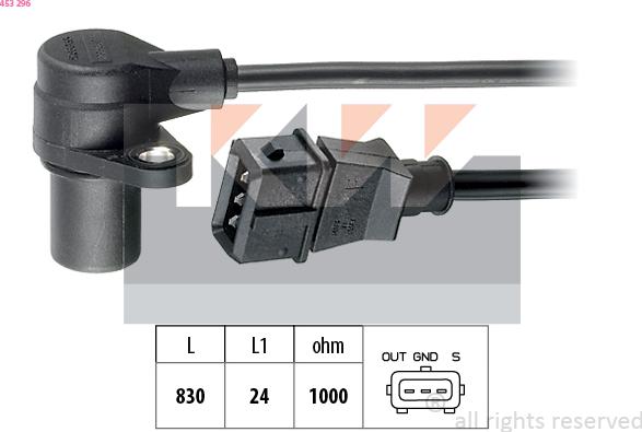 KW 453 296 - Crankshaft position sensor, RPM car-mod.net