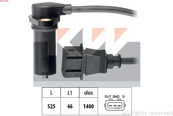 KW 453 219 - Crankshaft position sensor, RPM car-mod.net