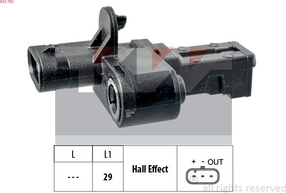 KW 453 792 - Crankshaft position sensor, RPM car-mod.net