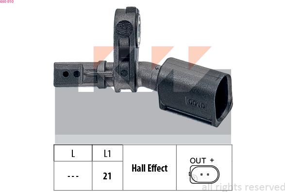 KW 460 010 - ABS sensor, wheel speed car-mod.net