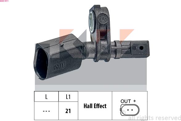 KW 460 011 - ABS sensor, wheel speed car-mod.net