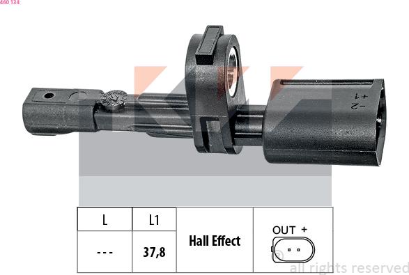 KW 460 134 - ABS sensor, wheel speed car-mod.net
