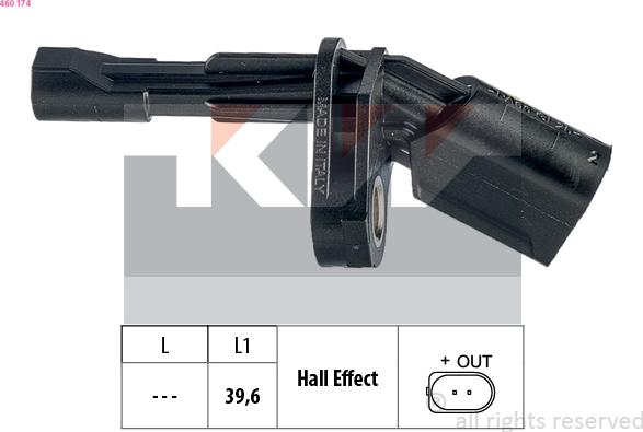 KW 460 174 - ABS sensor, wheel speed car-mod.net