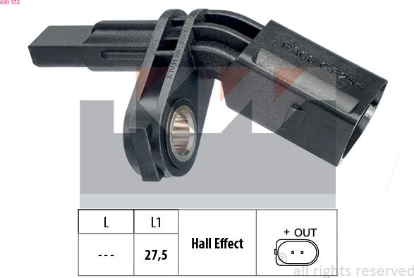 KW 460 172 - ABS sensor, wheel speed car-mod.net