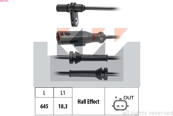 KW 460 337 - ABS sensor, wheel speed car-mod.net
