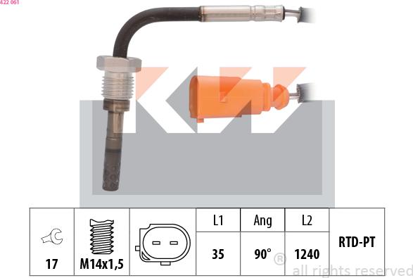 KW 422 061 - Sensor of exhaust gas Temperature car-mod.net