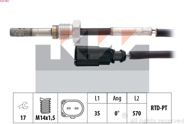 KW 422 062 - Sensor of exhaust gas Temperature car-mod.net