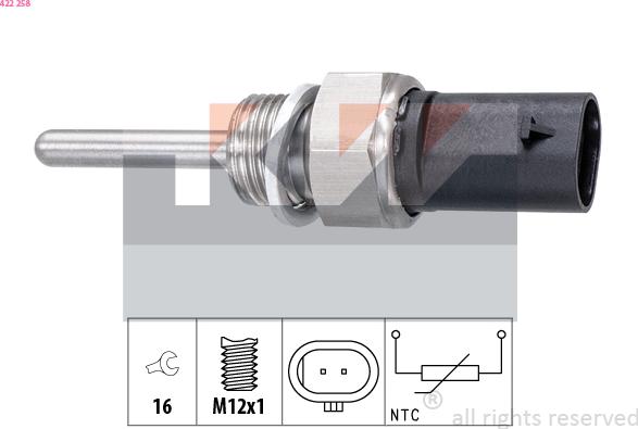 KW 422 258 - Sensor of exhaust gas Temperature car-mod.net