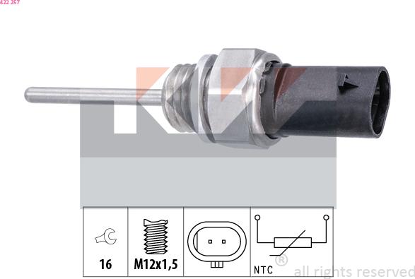KW 422 257 - Sensor of exhaust gas Temperature car-mod.net