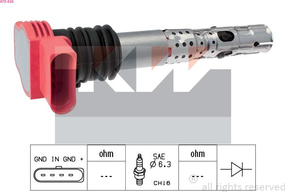 KW 470 436 - Ignition Coil car-mod.net