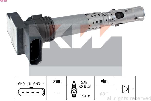 KW 470 431 - Ignition Coil car-mod.net