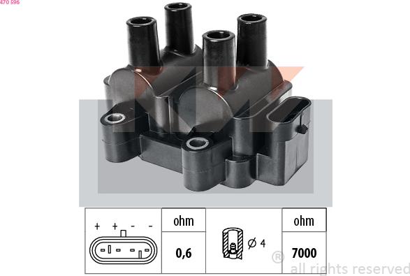 KW 470 596 - Ignition Coil car-mod.net