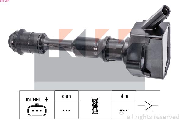 KW 470 637 - Ignition Coil car-mod.net