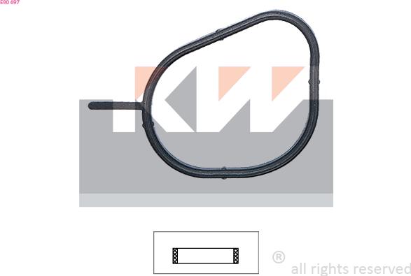 KW 590 697 - Gasket, thermostat car-mod.net
