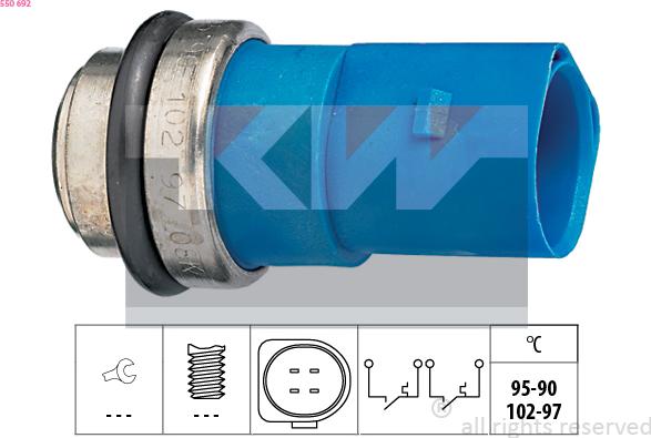 KW 550 692 - Temperature Switch, radiator / air conditioner fan car-mod.net