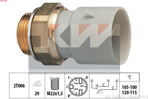 KW 550 649 - Temperature Switch, radiator / air conditioner fan car-mod.net